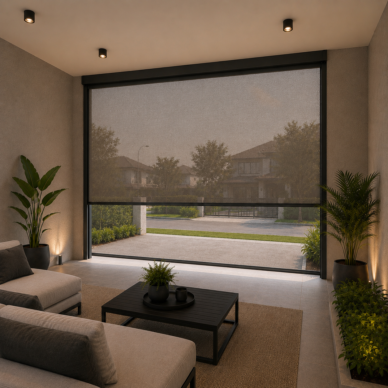SheerWeave 4001 Alabaster zip blind application